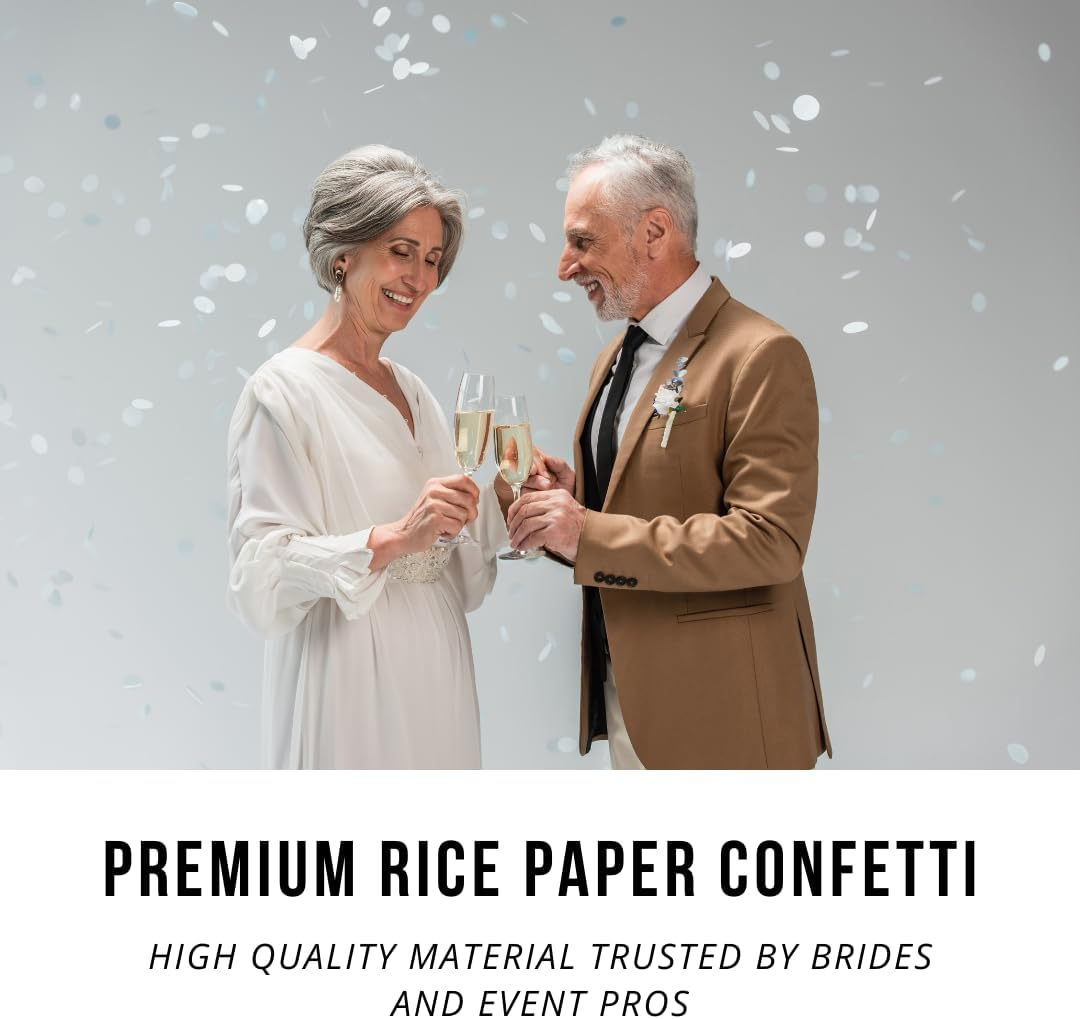 Dissolving Eco-Friendly Biodegradable Wedding Confetti, Sustainable 40G Rice Paper Circle Confetti, Water Soluble, Venue-Safe for Outdoor Weddings, Parties & Celebrations - White Rice Paper image number 4