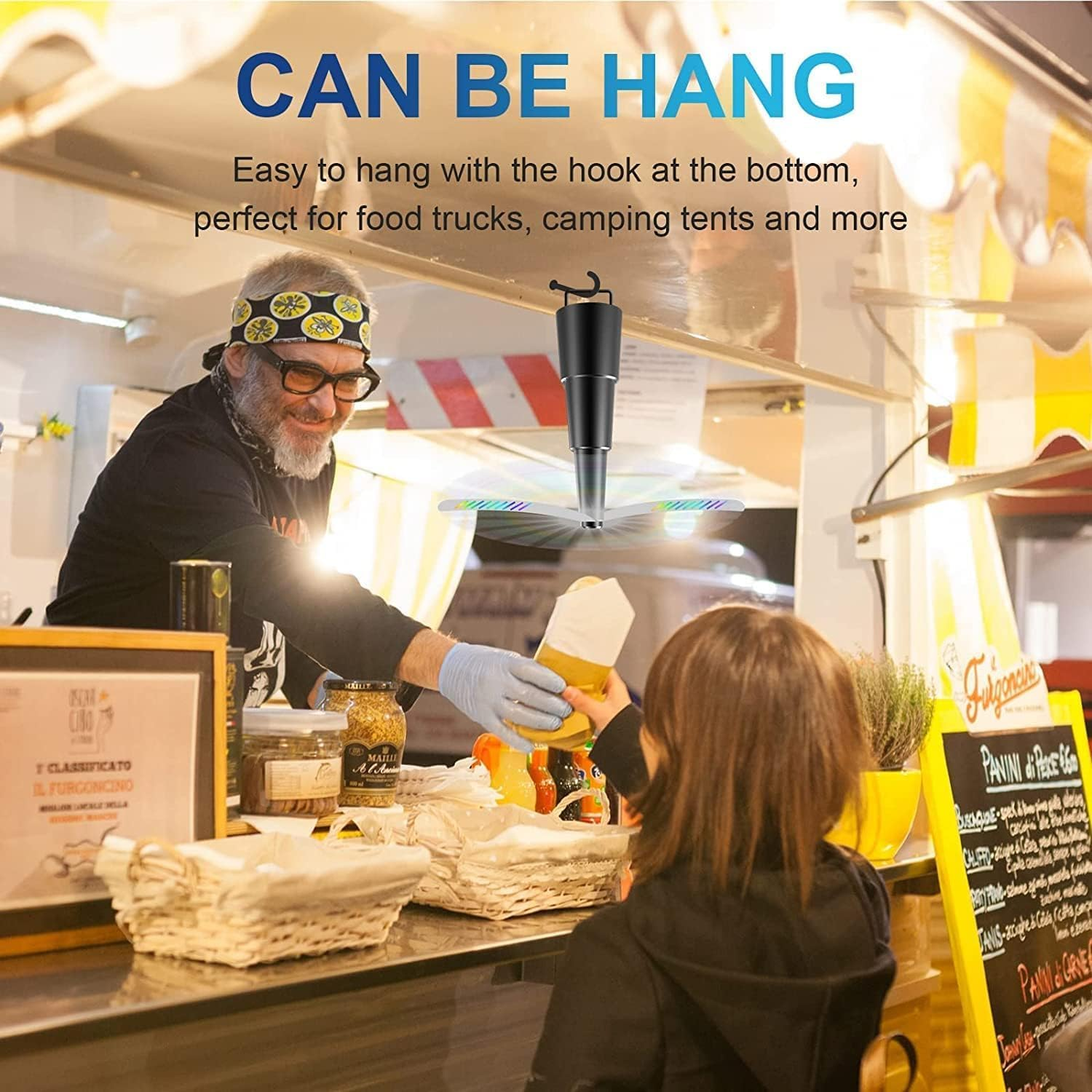 Fly Repellent Fan,Holographic Blade Dining Table Mosquito Repellent Fan,Outdoor Indoor Mosquito Repellent Fan,Portable Party Dining Fan,Battery Powered.