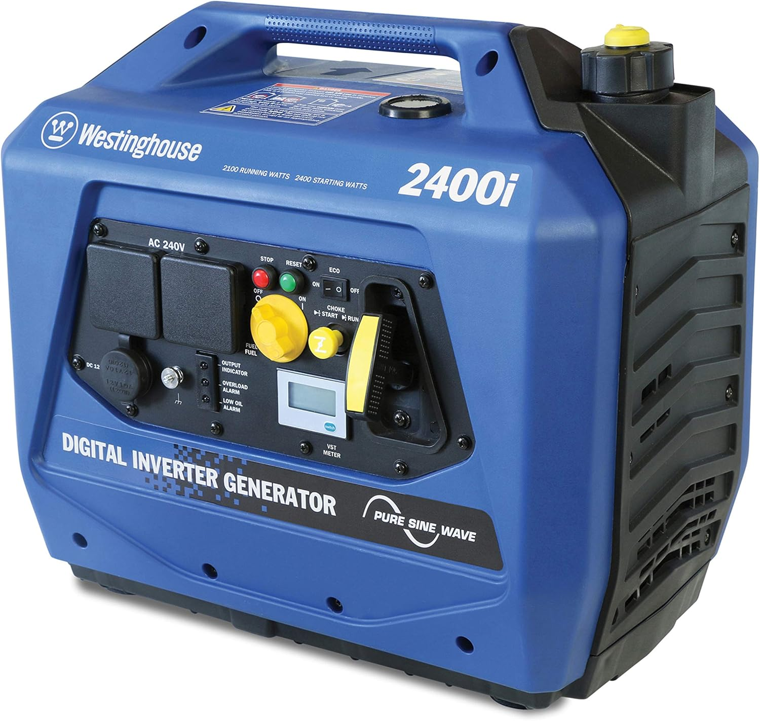 Westinghouse 2400I Digital Inverter Generator - 2100W Running/2400W Starting, Lightweight at 20Kg, 100% Pure Sine Wave, Ideal for Outdoor Adventures and Home Backup Power Supply &ndash; Blue image number 2