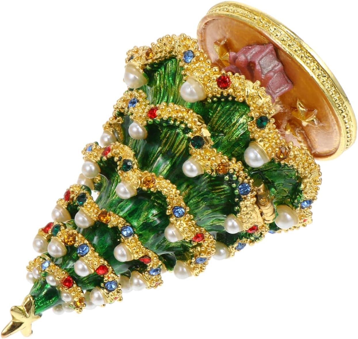 Amosfun Christmas Tree Decorations Jewelry Box for Earrings Tray Storage Box for Christmas Craft for Home Display