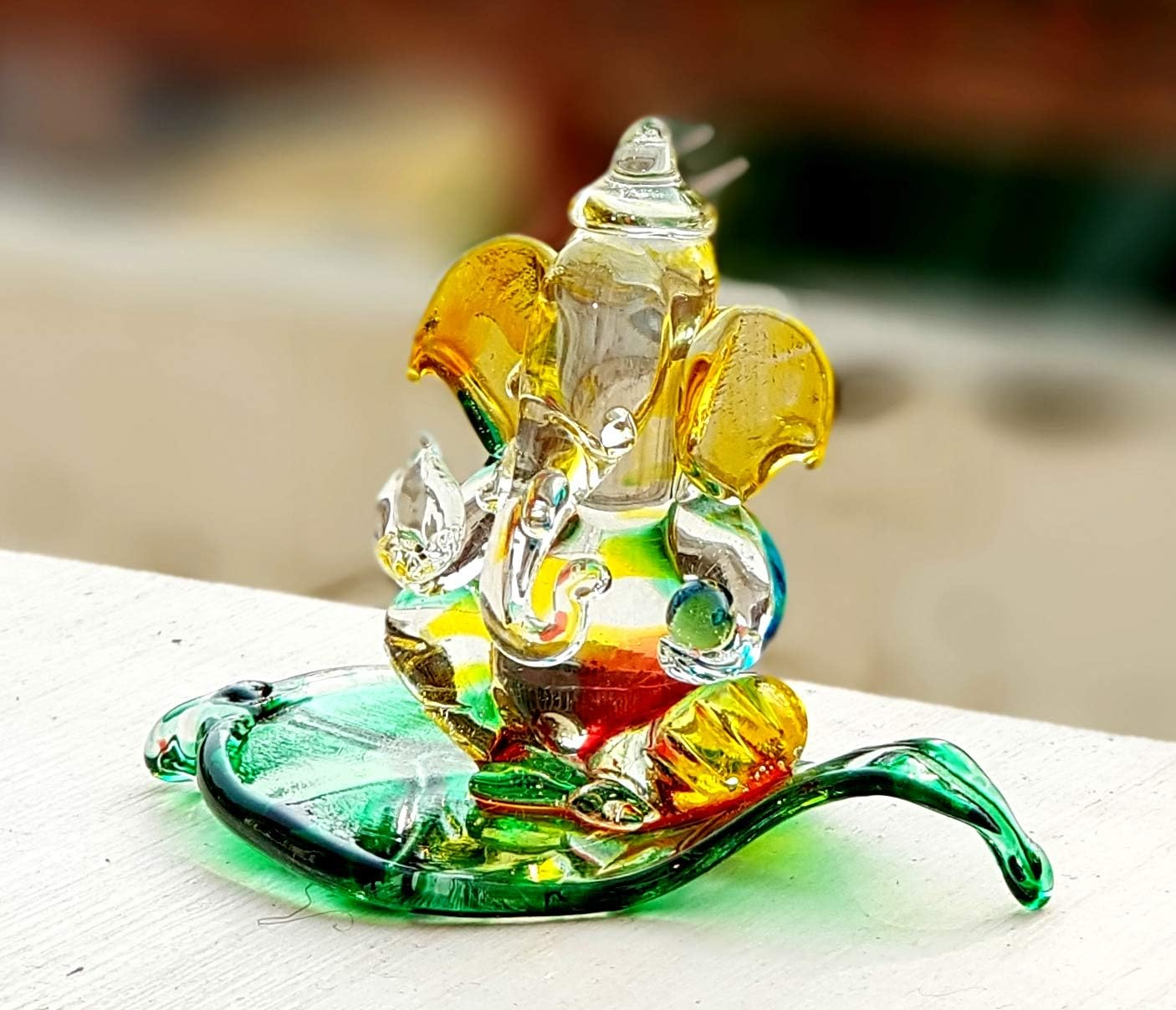 Stonkraft Esplanade Ganesha Ganesh Murti Idol Statue Sculpture (2.5") - Car Dashboard Idols | Crystal Glass image number 3