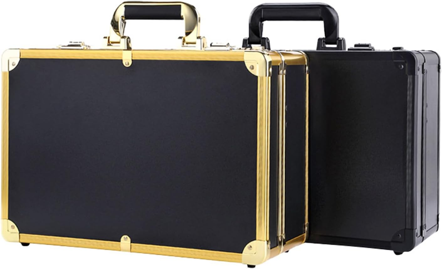 Namolit Hairdressing and Makeup Lockbox Large Capacity Hairdressing Tool Storage Bag with Password Lock Multi-Functional Storage Toolbox Gold image number 2