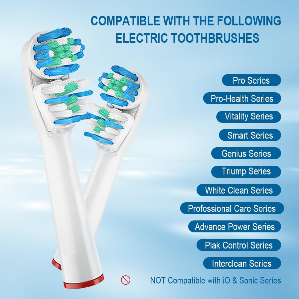 Debizz Dual-Clean Replacement Brush Heads Compatible with Oral B Vitality Series, Fits for Pro 1000, Smart 1500, Genius X, Double Clean Toothbrush Heads Provide Twice Clean - 8 Pcs - 12 image number 6