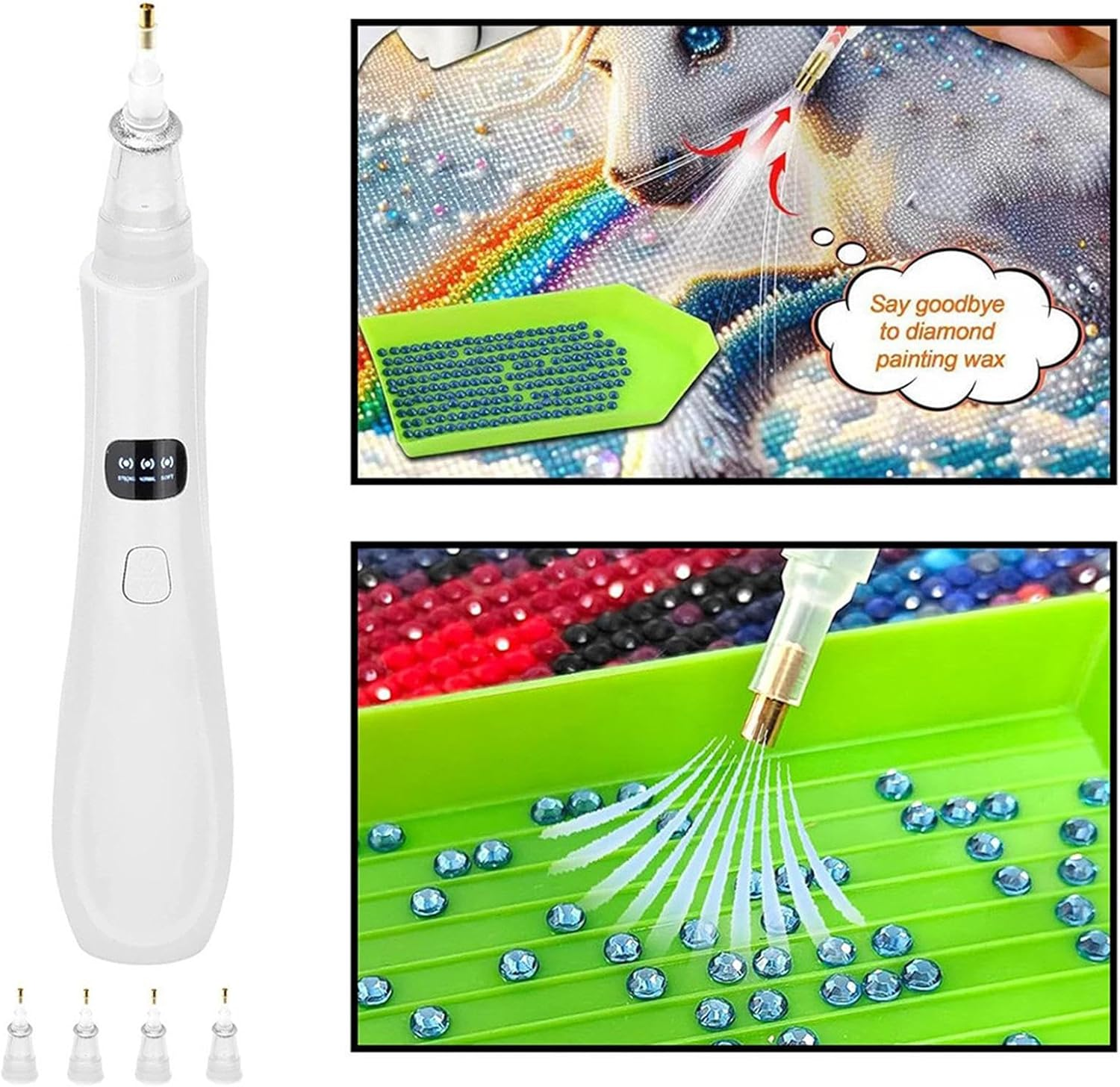 Mlqkpwy Rhinestone Pen | Nail Painting Set,Electric Applicator Picker 3 Adjustable Suction Mode Replacement Tip for Craft Decoration Manicure Creation image number 2
