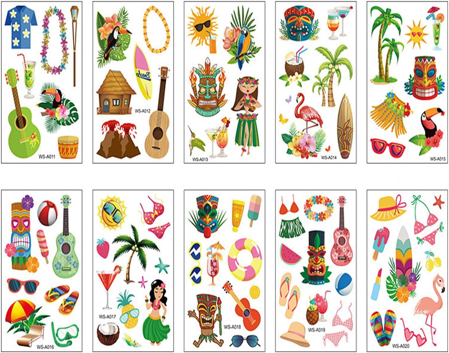 Dinosaur Temporary Tattoos for Birthday, 10Pcs Dino Cartoon Glow in the Dark Tattoos, Waterproof Fake Tattoos Body Face Stickers Decorations, Birthday Party Favor Supplies Gifts Dino