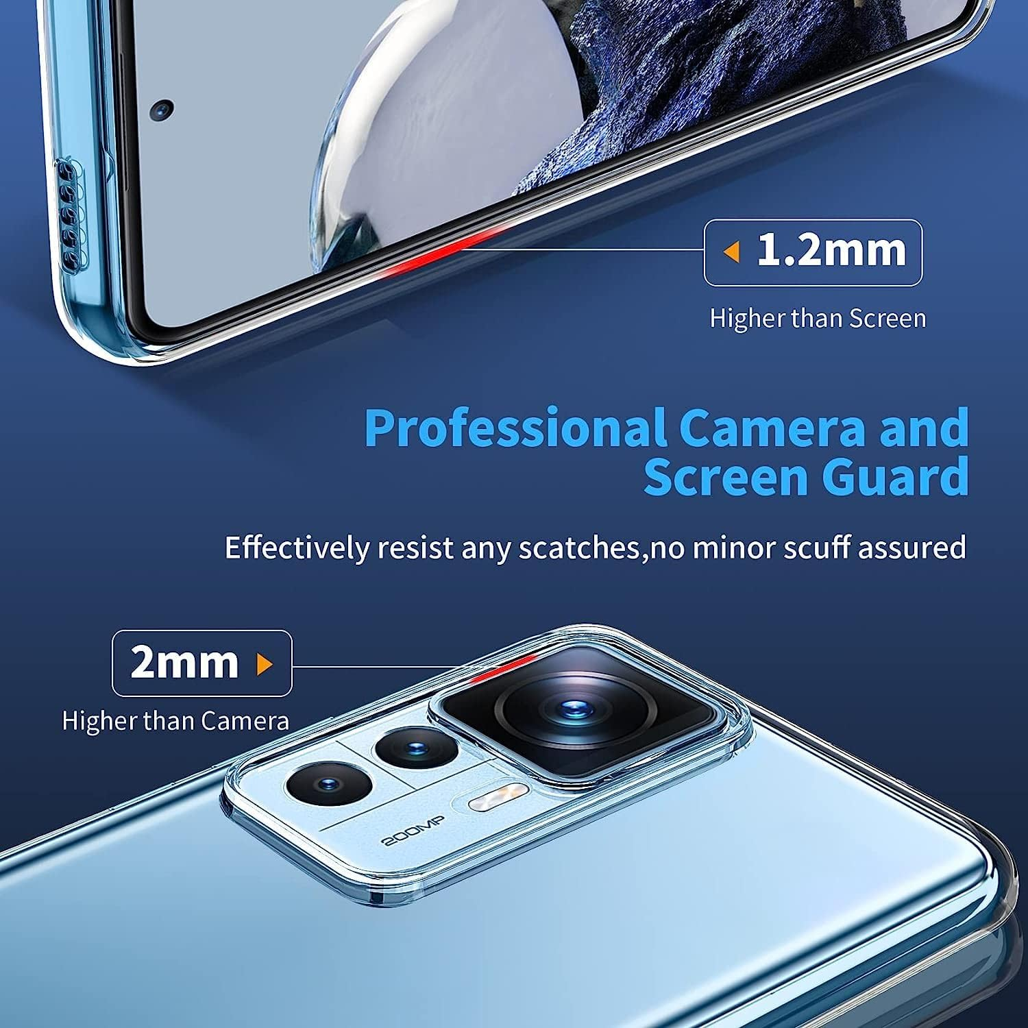 Captor Xiaomi 12T / 12T Pro Transparent TPU Flexible Silicone Case Soft and Thin with Raised Edge for Screen and Camera Protection image number 2