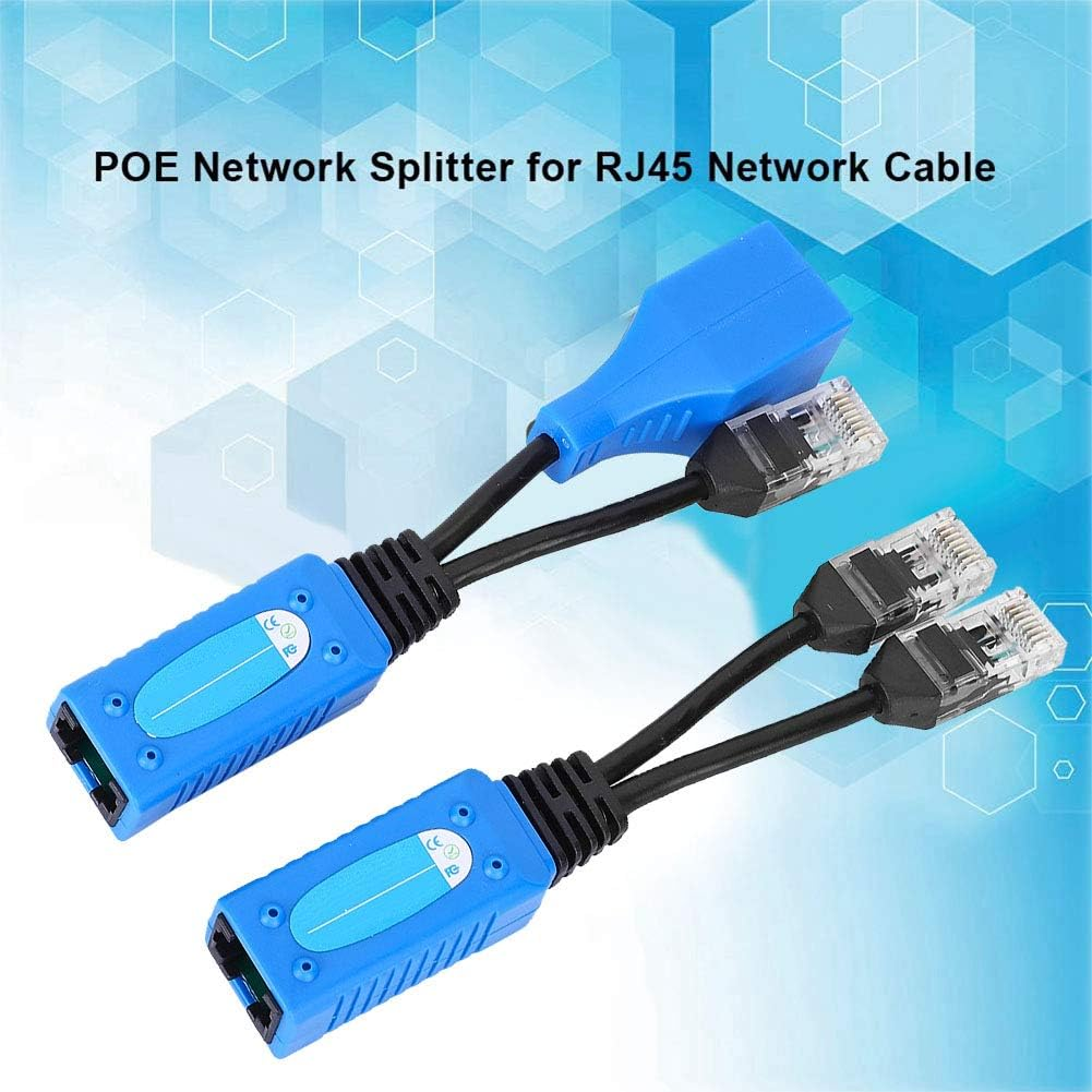 2Pcs Splitter RJ45 Combiner POE Adapter Connectors Power Cable Kit Works with IP Security Cameras, Wireless Access Points image number 5
