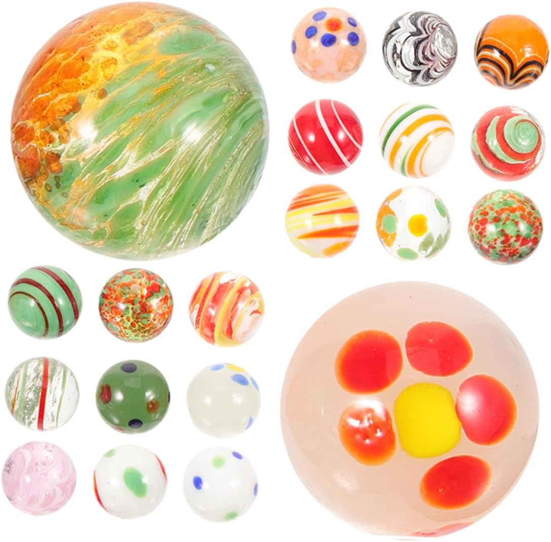 Generic 20Pcs Decorative Glass Marbles round Glass Beads for Fish Tank Kids Play Vase Fillers Assorted Colors for Crafts Floral Arrangements Table Scatters Assorted Colored image number 4