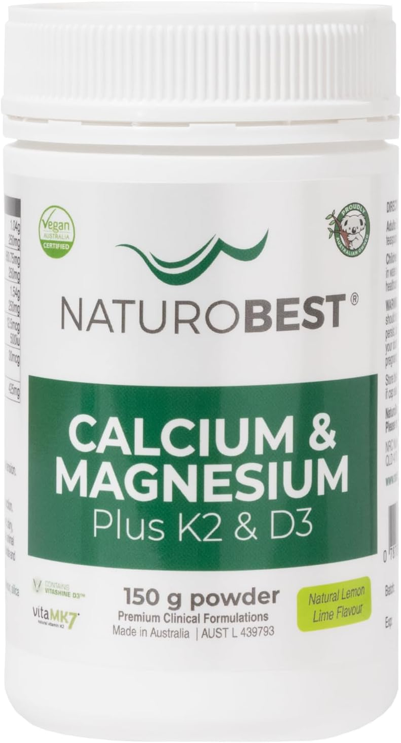 Naturobest Calcium & Magnesium plus K2 & D3 Powder 150 G