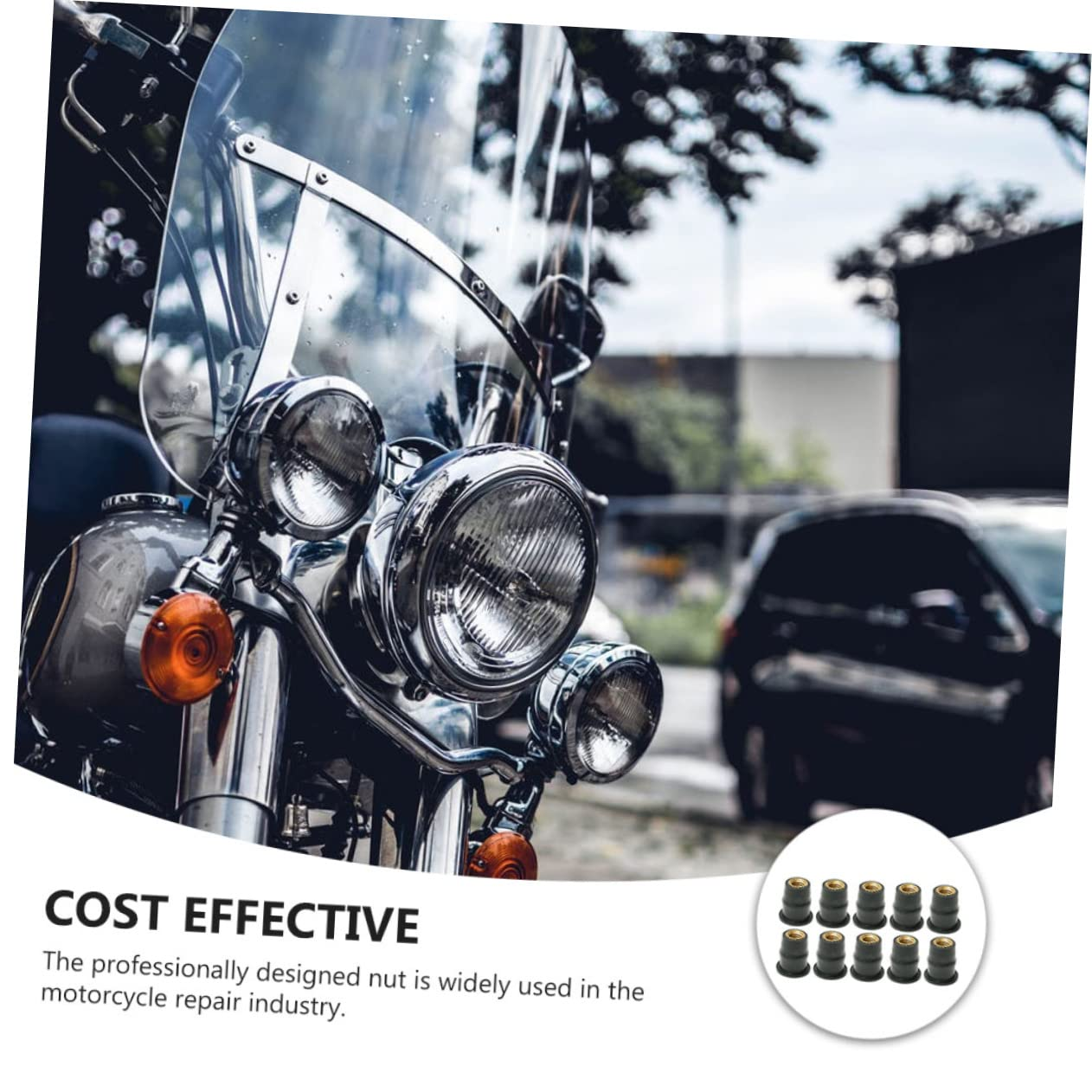 LIFKOME 10Pcs Windscreen Nuts Metric Nuts Rubber Motorcycle Parts Replacement for Old Broken image number 2