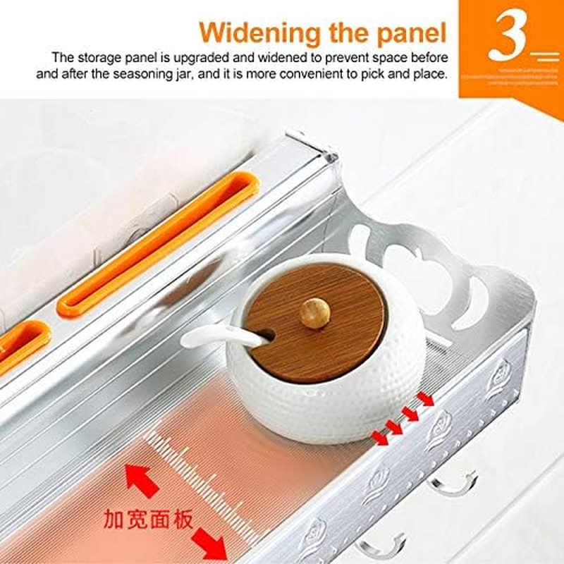 Kitchen Shelf 50Cm 2 Chopstick Cylinders 6 Hooks Kitchen Multi-Function Single-Layer Wall Hanging Knife Holder Storage Rack Kitchen Shelf image number 4