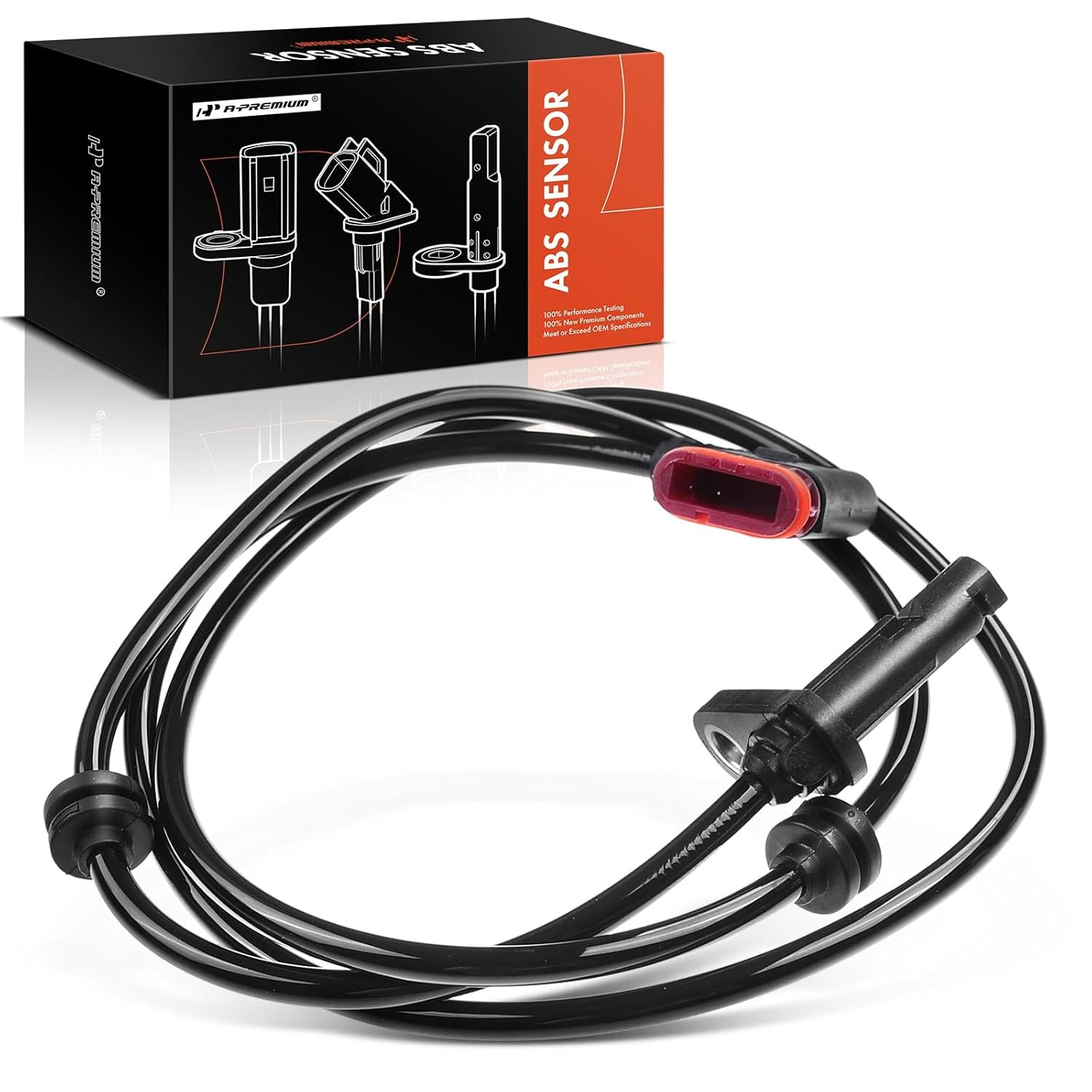 A-Premium Rear Left or Right ABS Wheel Speed Sensor - Compatible with Mercedes-Benz Models - W204 C63 AMG 2012, W212 E350/E550 2010-2013 - Rear Driver or Passenger Side, Replaces 2075400317 image number 2