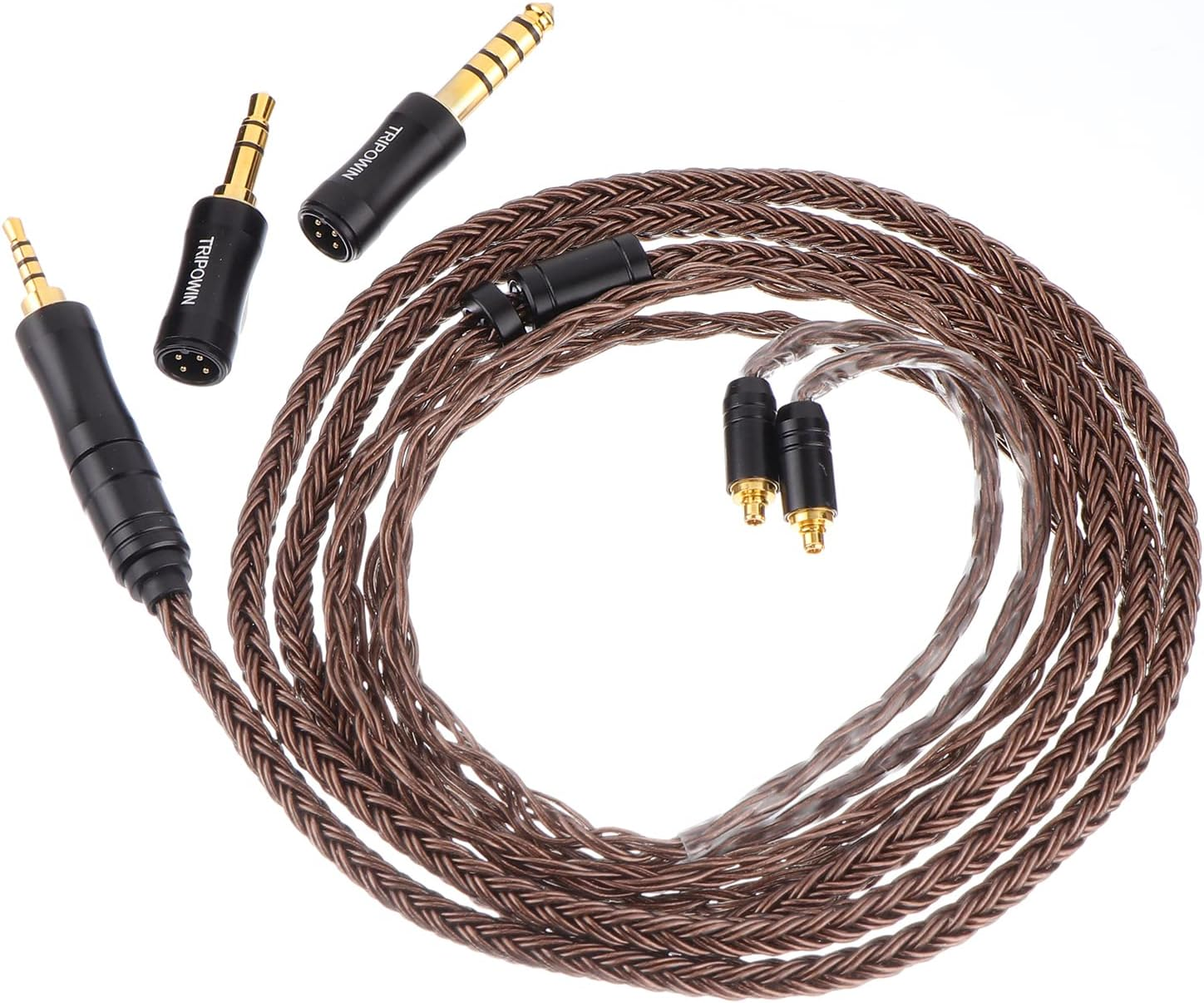 Linsoul Tripowin Amber 32AWG OFC Oxygen Free Cable Hifi IEM Cable with Interchangeable 2.5Mm/3.5Mm/4.4Mm Plug, PVC Sleeve Replacement Cable for Audiophile (Amber, MMCX) image number 7