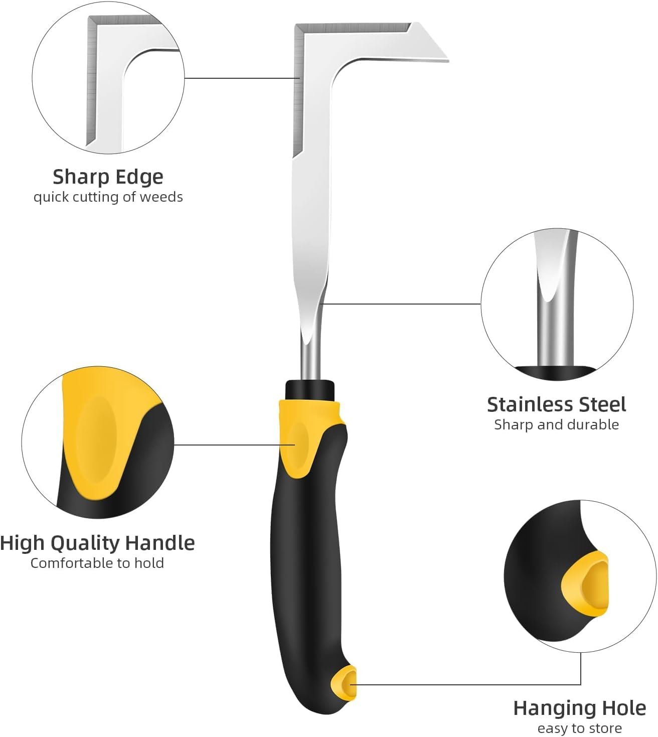 Crack Weeder, Paver Weed Removal Tool, Crevice Weeding Tool for Sidewalk, Driveway and Garden image number 4