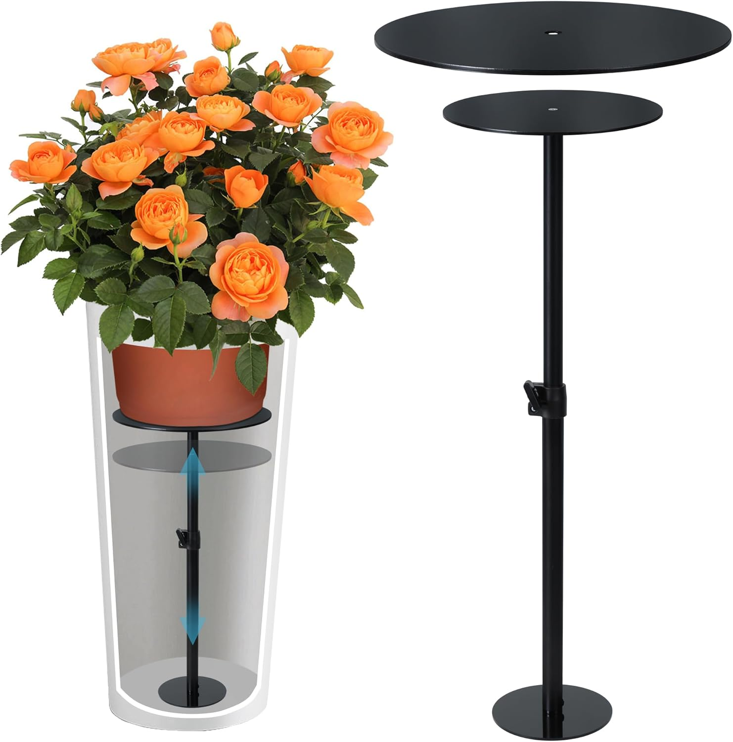 Adjustable Height Plant Risers for inside Pots, 17-32" Rise Planter Inserts Filler for Large Pots, Plant Lift Insert Flower Pot Filler for Indoor Outdoor Tall Taper Pot Containers(6 8 10 Base or Top) image number 3