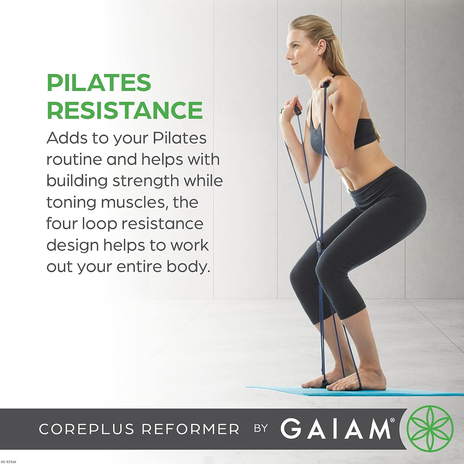 Gaiam Pilates Coreplus Reformer Resistance Band Kit - Home Fitness Equipment for Total Body Workout - Helps to Target Muscles, Tone, and Build Resistance - Comfort Grips (Includes Digital Workout) image number 1