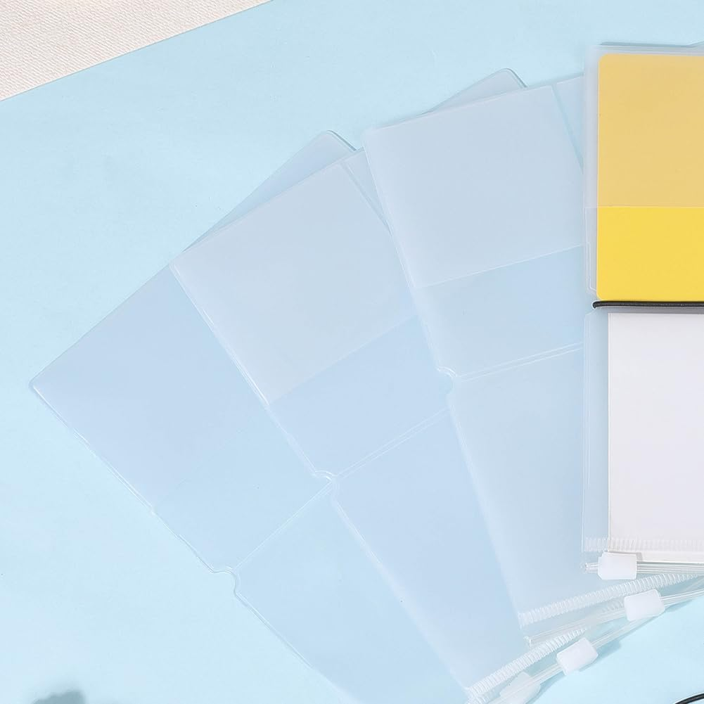 CRASPIRE 8Pcs Travelers Notebook Accessories Kit with 4Pcs Nylon Travel Journal Elastics 4Pcs Passport Size PVC Clear File Pockets Rectangle Zipper Folder Organizers for Card Passport Document Storage image number 4