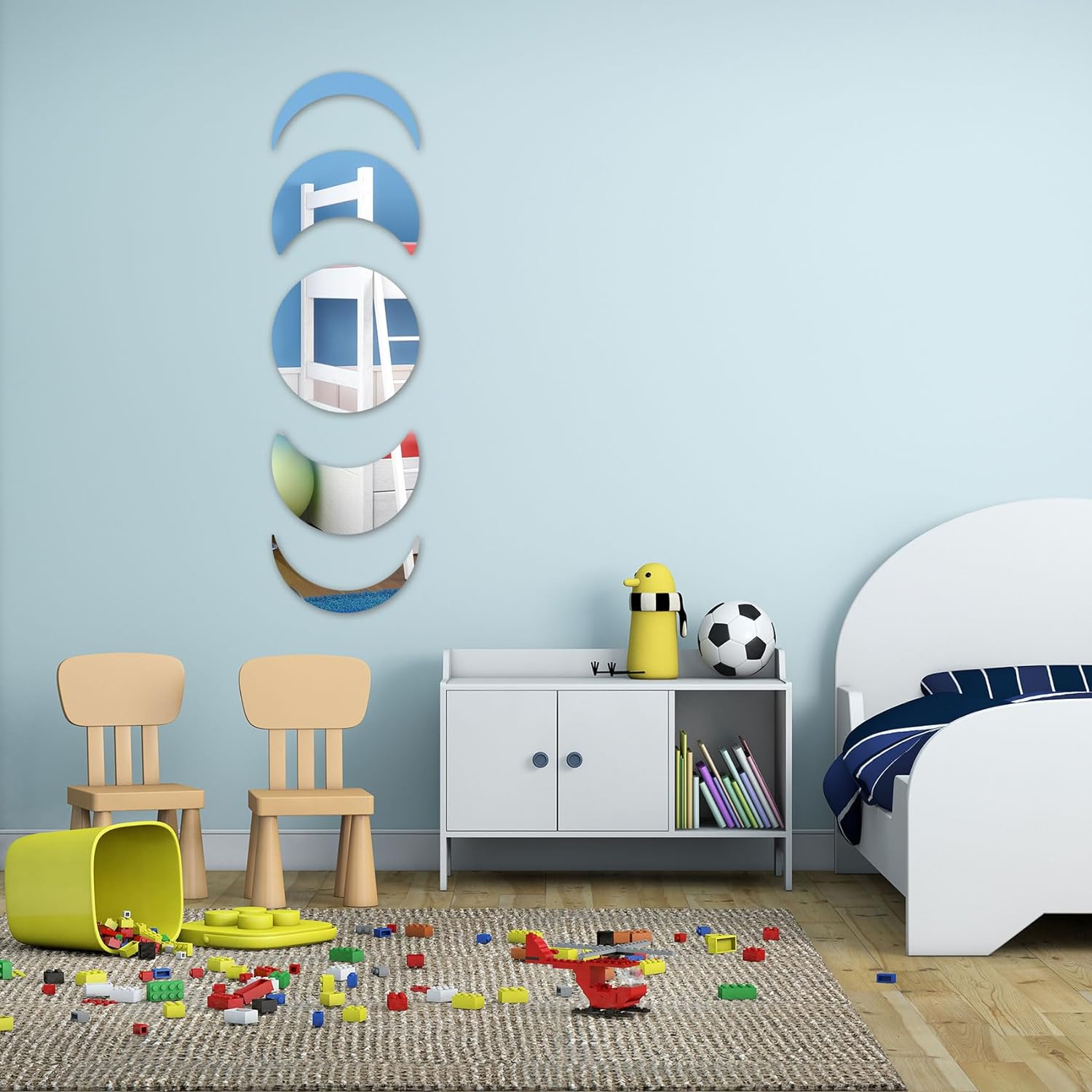 Moon Phase Mirror Set, Mirror Stickers for Walls, Acylic Moon Phase Wall Decor Small Adhesive Mirror for Wall, Stick on Wall Mirror Tiles, Interior Design Nordic Room Decor image number 3