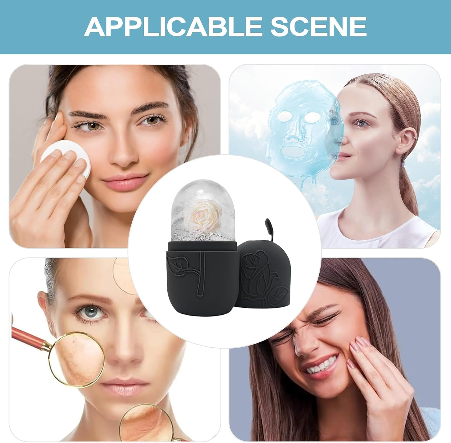 Ice Face Roller | Facial Cooling Massager - Muscle Relaxation Face Ice Roller for Beauty Routine, Home, Daily Skin Care image number 6