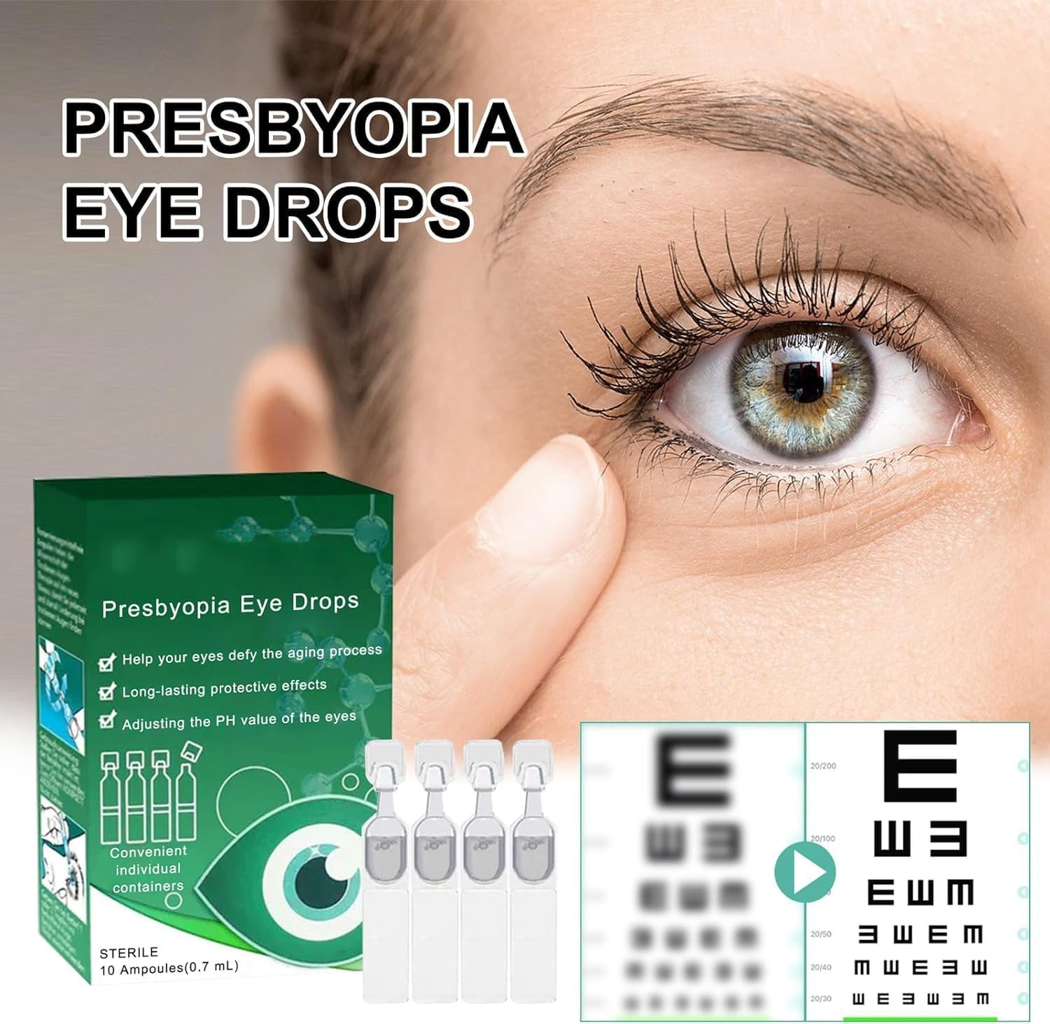 Presbyopia Eye Drops,Relieve Eye Fatigue,For Eye Care,Eye Care Suitable for All Seniors - 3Pcs image number 2
