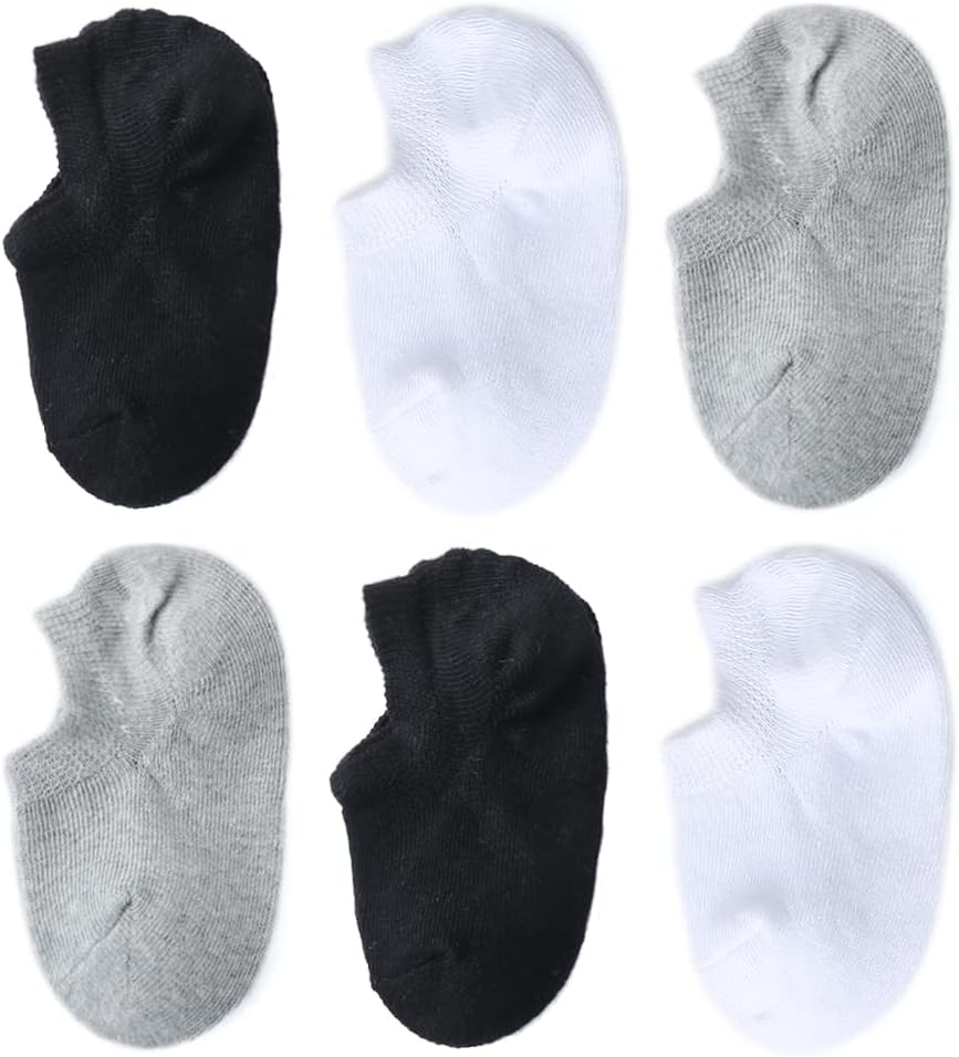 Marchare Baby No Show Socks Cotton Non-Slip Low Cut Socks for Girls Boys Infant Toddler Value Pack 6/10 Pairs