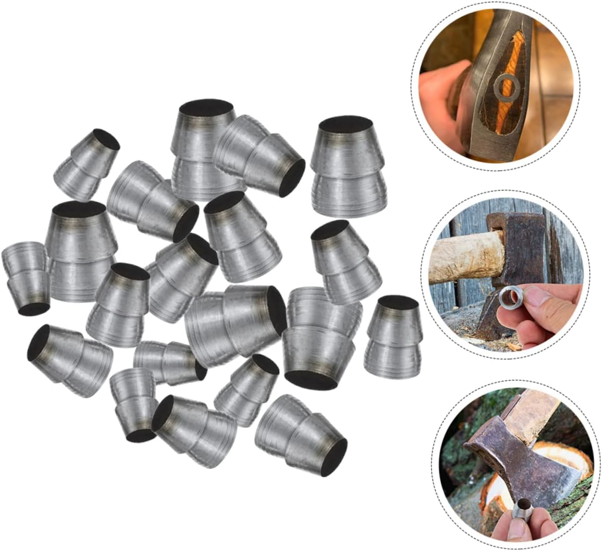 DOITOOL 40Pcs Handle Connector Adapter Gardening Accessories Reinforce Accessories for Iron Wedges and Hammer Connector Safety Supply for Garden Tool Usage image number 6