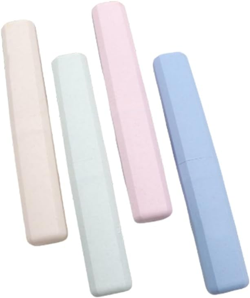 4 Pack Toothbrush Cases Travel Toothbrush Holder Portable Toothbrush Container Protector Cover Case for Traveling, Camping, Home, School, Business (White+Green+Blue+Pink, One Size)