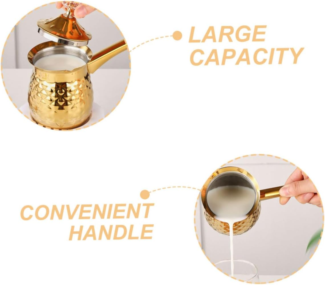 IMIKEYA Vintage Metal Turkish Coffee Pot Mocha Cup Espresso Pot for Stovetop Brew Turkish Tea Maker image number 3