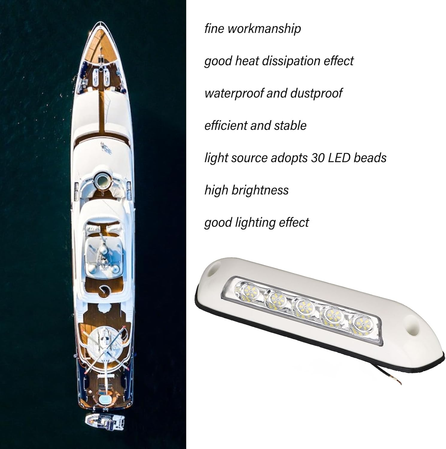 8In RV Awning Light Strip, 30 LED Beads IP67 Waterproof DC 12V 24V RV Exterior LED Porch Awning Lights, Slim Line Light Fixtures Kit for Lighting Porch Boat Cabinet image number 2