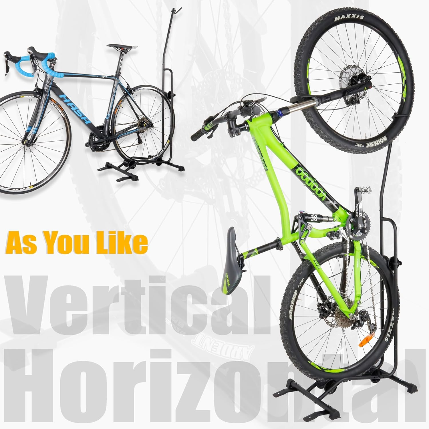 Cyclingdeal Upright Bike Stand Floor - Vertical & Horizontal Bicycle Stand Bicycle Storage - Safe & Secure Bike Storage Rack - for Wheels Sizes up to 29" - Bike Rack Garage Bicycle Rack image number 3