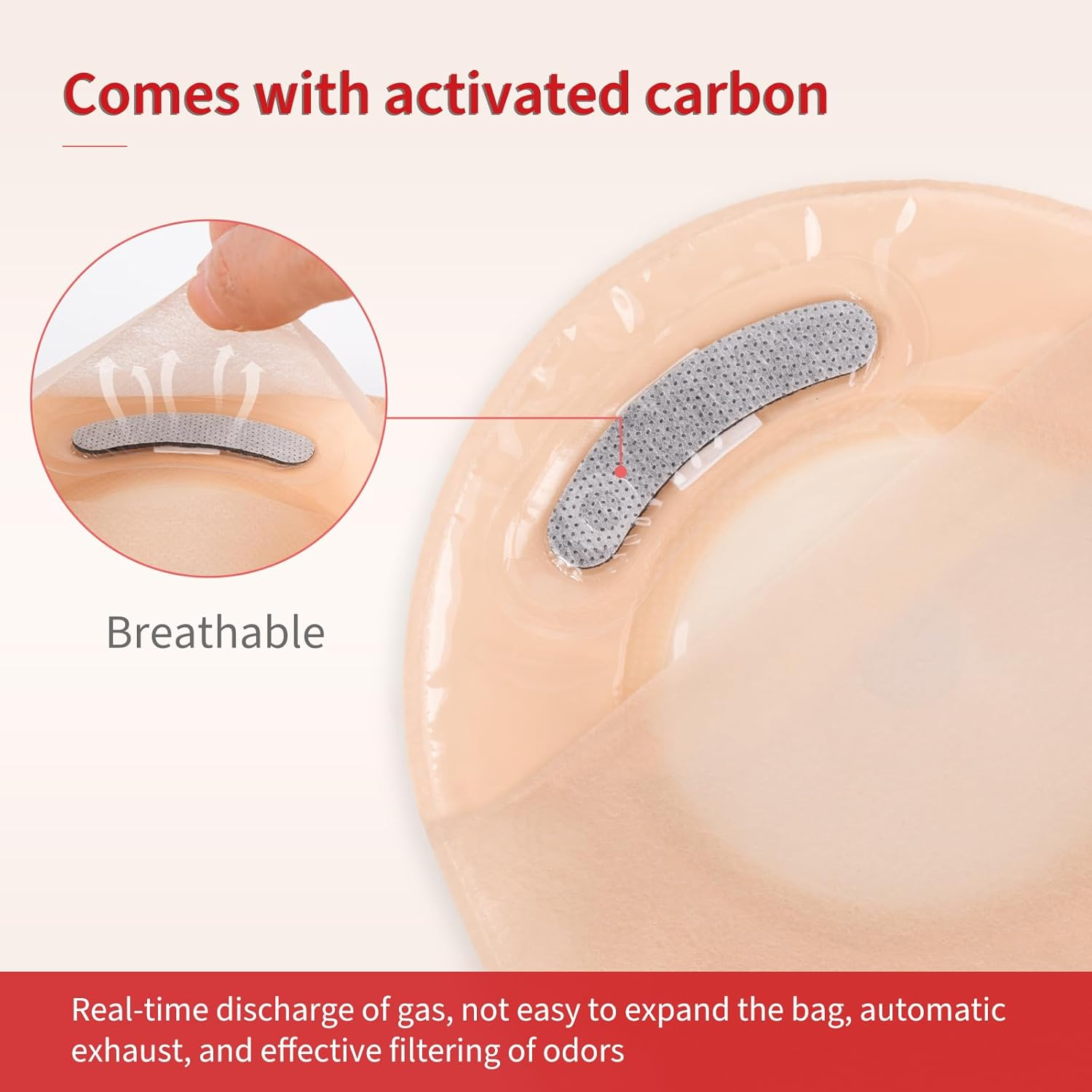 DERAYMI 20 PCS Colostomy Bags, One Piece Ostomy Bags Ostomy Supplies, Leakage Odour Proof Ostomy Drainable Pouches for Ileostomy Stoma Care Cut-To-Fit 20-65Mm image number 1