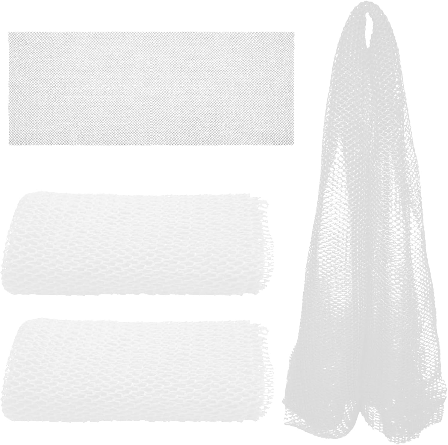 2 Pcs White African Net Sponge (80X30Cm) - Authentic Extra-Large Exfoliating Bath Cloth, Deep Cleansing Body Exfoliator for Back, Legs and Scalp Premium African Bath Sponge for Smooth Skin image number 3