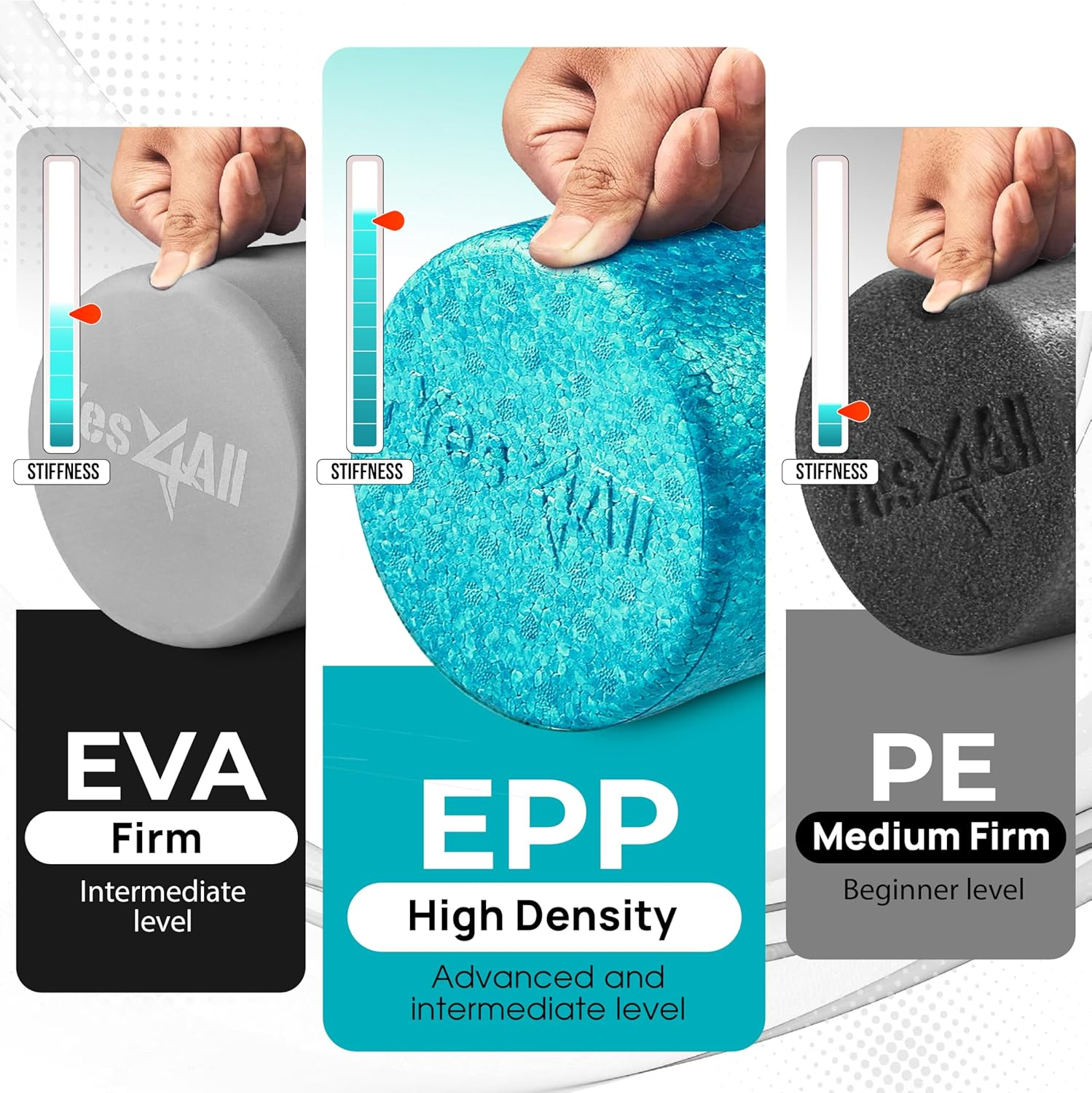 Yes4All EPP Foam Roller for Back, Legs &ndash; Extra Firm High-Density Foam Roller EPP 45Cm/30Cm/60Cm/90Cm (18/12/24/36Inch) Best for Flexibility and Balance Exercises image number 4