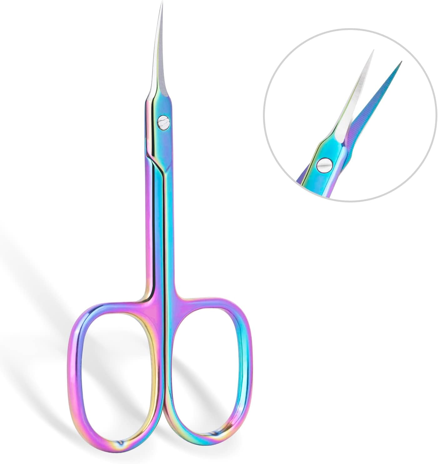 BNG Cuticle Scissors Professional Upgrated Curved Cuticle Nail Scissors for Women Men, Stainless Steel Cuticle Nipper Nails Remover Scissors, Pedicure Manicure Nail Art Tool (Purple)