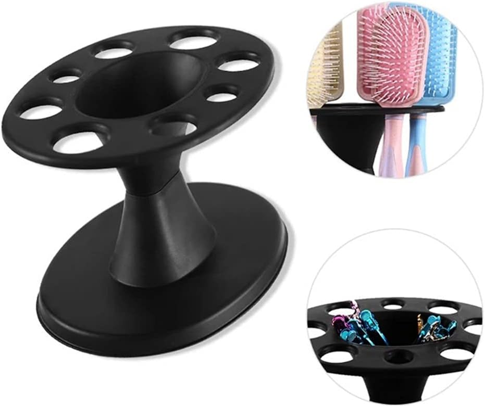 AKOAK 1 Pack Comb Display Rack Circular Plastic Hair Brush Storage Frame Professional Salon Hair Perm and Hair Dye Storage Tool Accessories (Black) image number 5