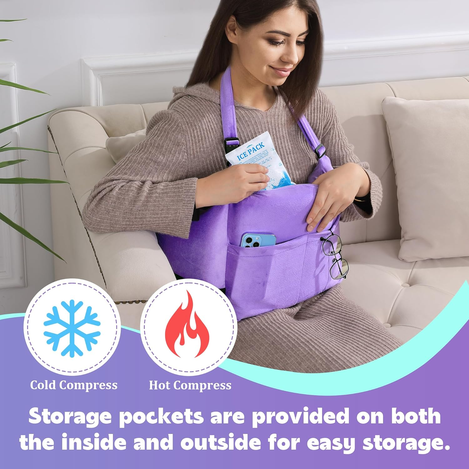 MABOZOO Mastectomy Pillow, Mastectomy Recovery Supplies Surgery Recovery Gifts for Women Breast Pillow for Sleeping Seatbelt Protection