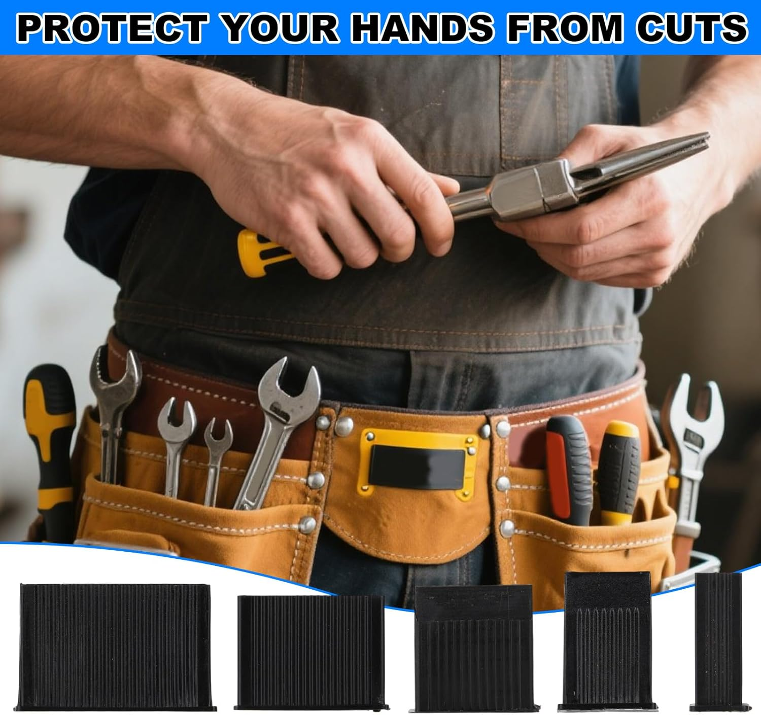 20Pcs Chisel Edge Guards, Chisel Tip Protectors for Wood Chisels Plastic Blade Covers Safety Protective Caps for Tool Storage & Edge Protection (5 Sizes) image number 6