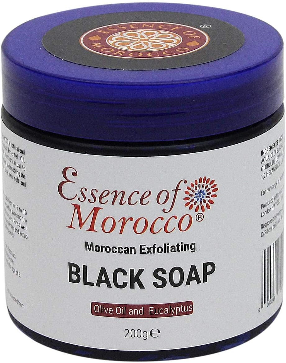 MOROCCAN EXFOLIATING BELDI SOAP with EUCALYPTUS ESSENTIAL OIL - SAVON NOIR - HAMMAM RANGE image number 1