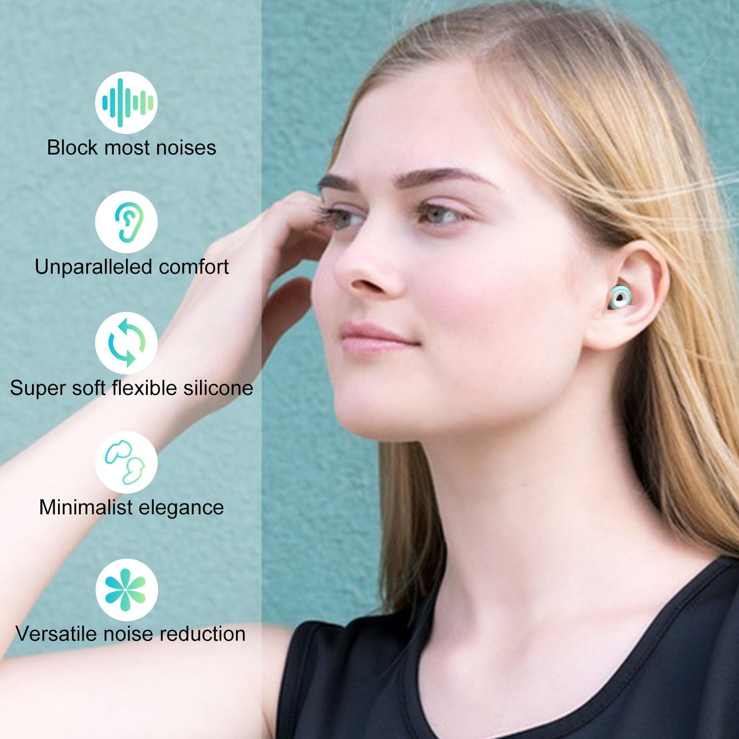 Ritmoment Ear Plugs for Sleeping - Super Soft Sleep Ear Plugs, Noise Reduction for Snoring, Concerts, Motorcycles, Airplanes, Travels, Musician Hearing Protection, Reusable Noise Cancelling Earplugs