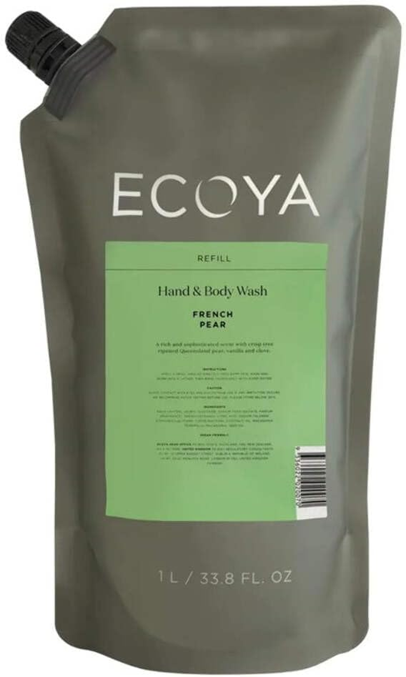 Ecoya French Pear Hand with Body Wash Refill, 1 Litre