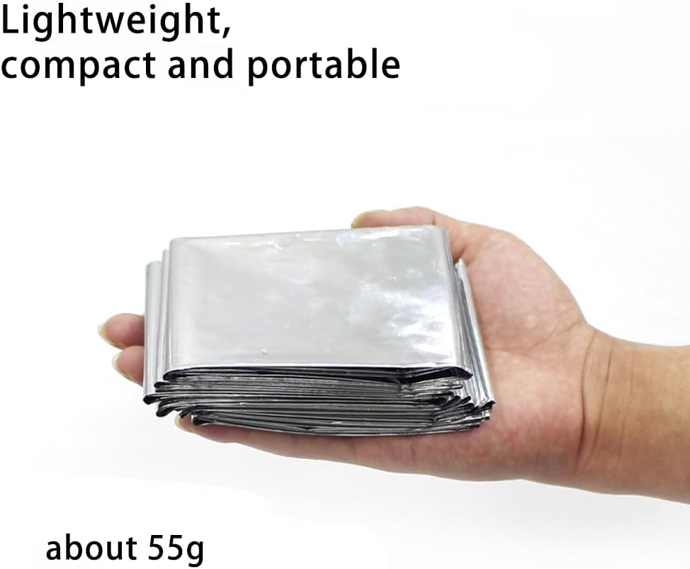 6 Pack Survival Blanket Outdoor Emergency Blanket Supplies, Emergency Blankets Mylar Thermal Blanket, Gigantic Space Blanket Survival Blankets Heavy Duty Camping Gear,Bug Out Bag (Silver) image number 5