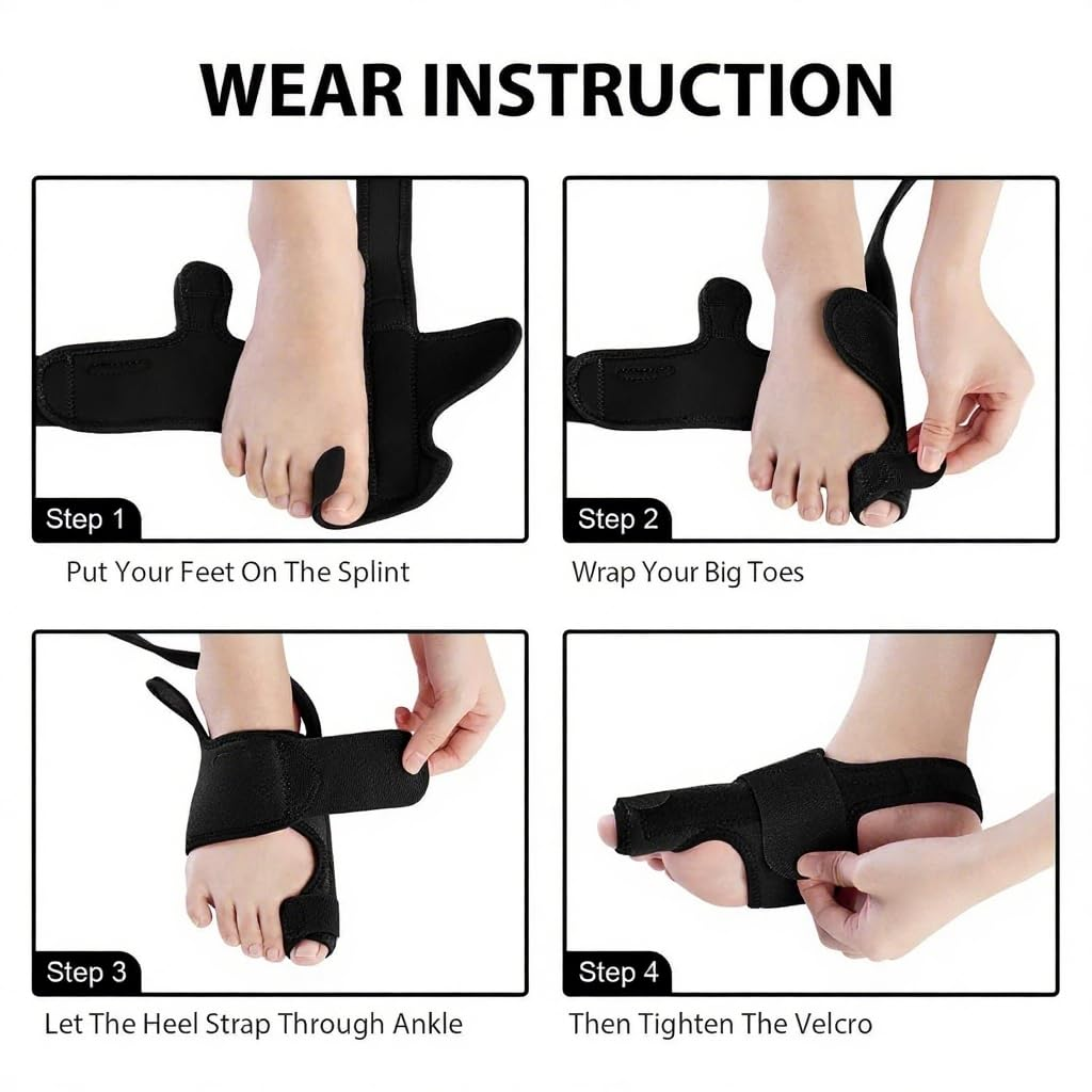 Big Toe Straightener Brace Separators with Metal Plates, 2Pcs Big Toe Straightener Bunion Splint Bunion Pads, Big Toe Straightener Bunion Corrector for Women and Men image number 5