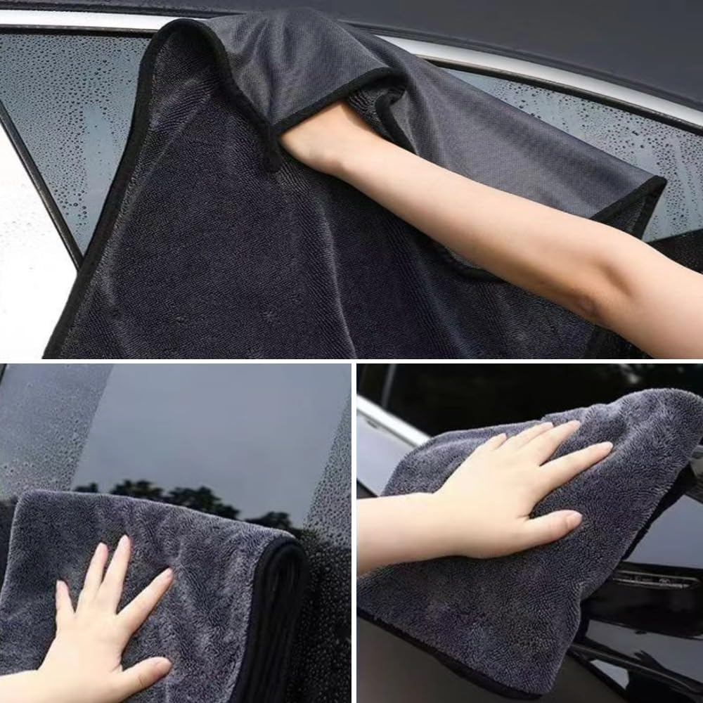 Poemtian 2Pcs Magicwipe Drying Cloth, Shiny Wipes Shower Cleaning Cloths, Super Absorbent No Streaks, Bathroom Drying Cloth for Car Detailing, Kitchen, Window (30 * 30Cm) image number 5