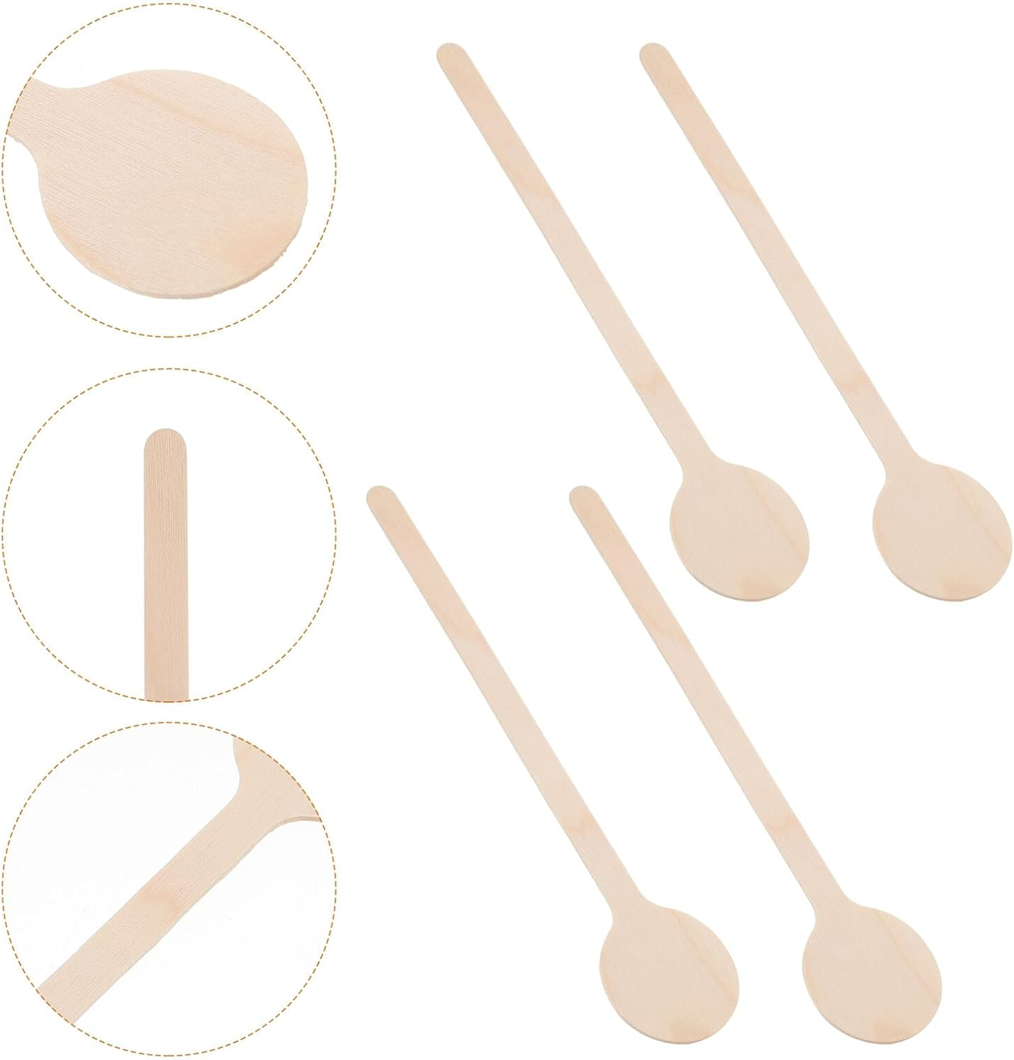 Cabilock 50Pcs Wooden Coffee Stirring Sticks Natural Wood Beverage Stirrer Mixing Rods for Home Coffee Bar and Tea Drinkers image number 6