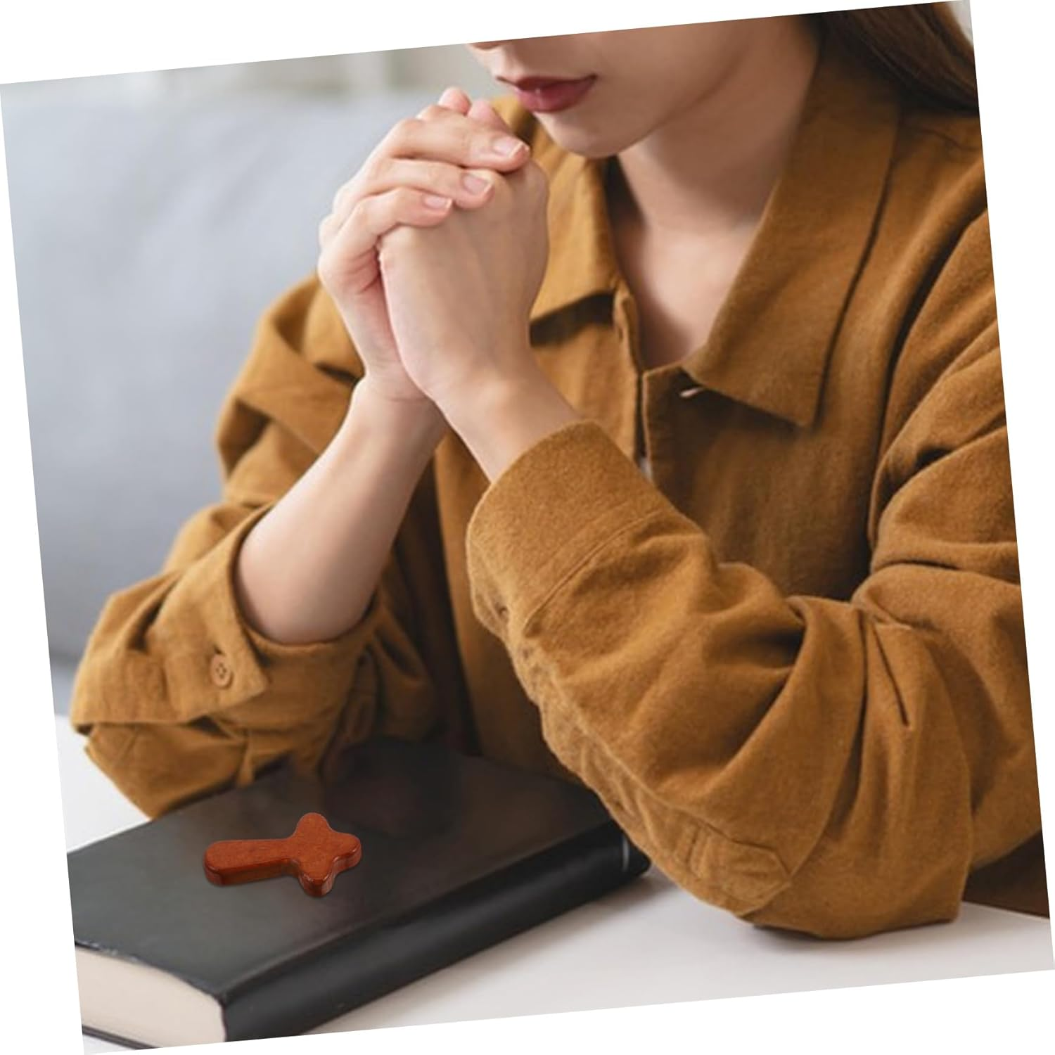 ZUNOXAZ 3Pcs Small Hand Held Wooden Jesus Crosses Prayer Crosses Pocket Cross for Christian Gifts image number 5