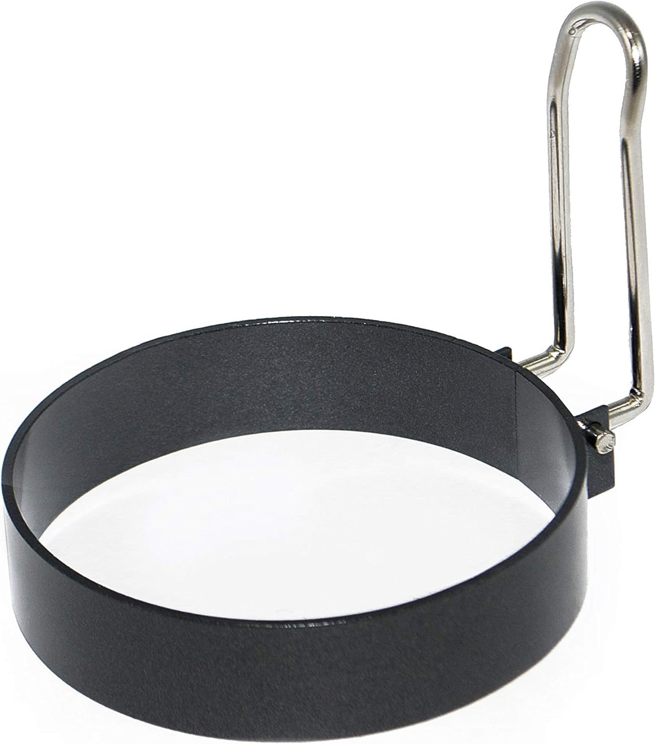 BBQ Buddy Egg Rings - BBQ Egg Mould for Hot Plate - Circular Crumpet Rings and Egg Rings for Frying Eggs and Pancakes - 75Mm Diameter Non Stick with Foldable Handle - 4 Pieces image number 1