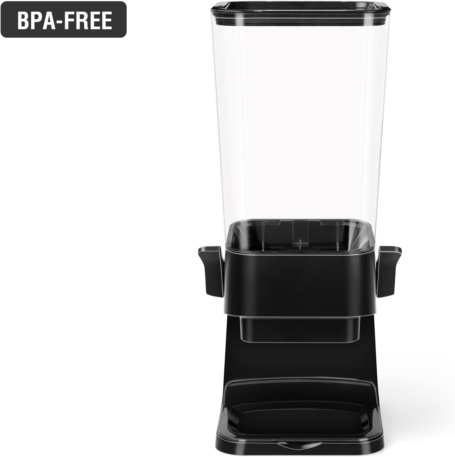 Cereal Dispenser Countertop Dual Dry Food Large Containers Storage Organizer Dispensador De Cereales Candy Machine Rice for Snack,Nuts, Granola(Black,1Pc) A02 image number 5