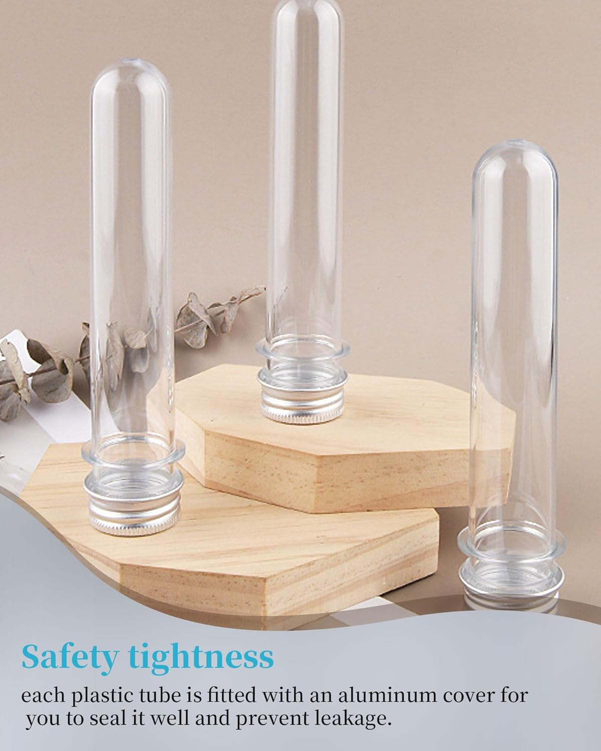 30Pcs Plastic Storage Empty Tubes 40ML Clear Plastic Test Tubes with Screw Caps Jelly Cookie Nuts Containers