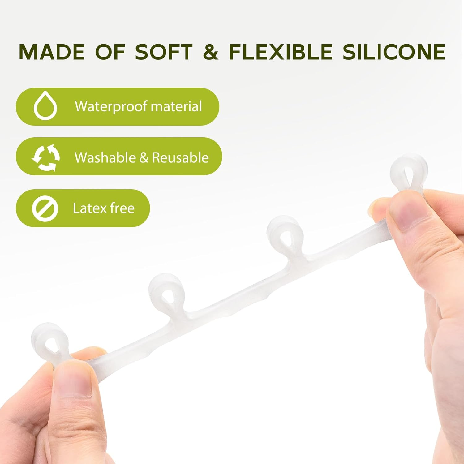 Bukihome Upgraded Gel Toe Separator - Pedicure Toe Spacers for Separating Toenails or Nails - Toe Spreader for Straightening Overlapping Toes, Bunions - Toe Stretcher for Men & Women (White, 4 Pack) image number 3