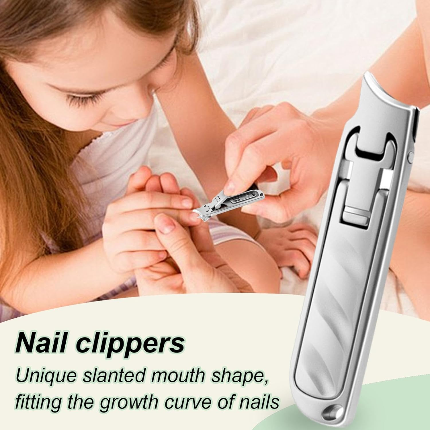 Riaisttd Nail Clipper Set for Women, Oblique Mouth Travel Size Nail Kit, Large Opening Ultra-Thin Stainless Scissors for Little Boys Girls image number 4